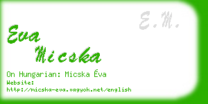 eva micska business card