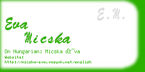 eva micska business card